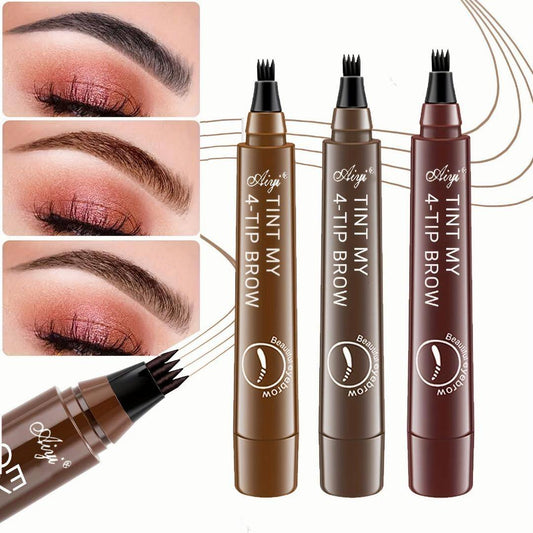 lapiz de cejas de 4 puntas a prueba de agua efecto microblading eyebrow pen
