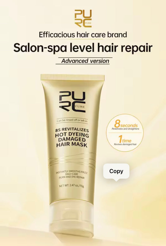 PURC 8 Seconds Magic Hair Mask Keratin Straightening Repair Damaged Frizy Treatment Soft Smoothing Professional Hair Care Cream