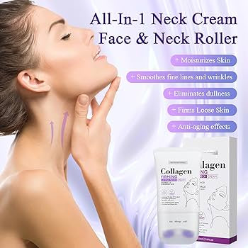 SADOER colágeno reafirmante crema para el cuello Lifting hidratante brillo mensaje rodillo cuello crema de belleza productos para el cuidado de la piel