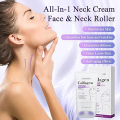SADOER colágeno reafirmante crema para el cuello Lifting hidratante brillo mensaje rodillo cuello crema de belleza productos para el cuidado de la piel