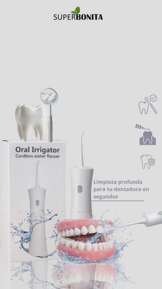 Irrigador bucal + 4 chorros,  recargable por USB, LIMPIADOR BUCAL